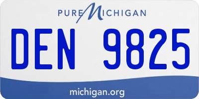 MI license plate DEN9825