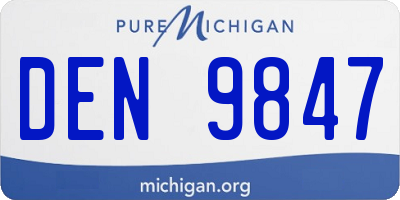 MI license plate DEN9847