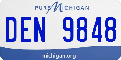 MI license plate DEN9848