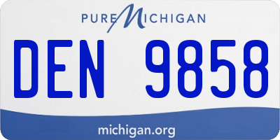 MI license plate DEN9858
