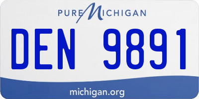 MI license plate DEN9891