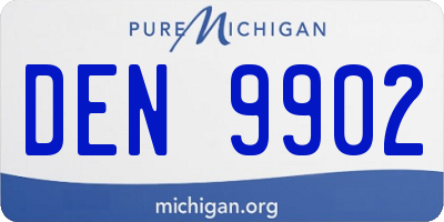 MI license plate DEN9902