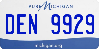 MI license plate DEN9929