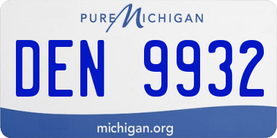 MI license plate DEN9932