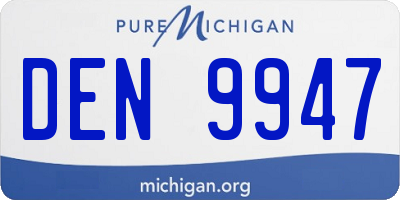 MI license plate DEN9947