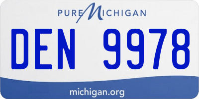 MI license plate DEN9978
