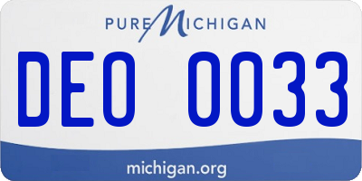 MI license plate DEO0033