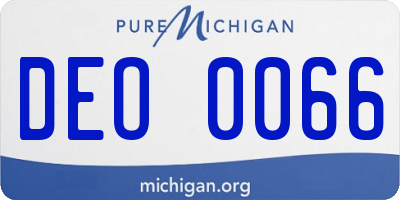 MI license plate DEO0066