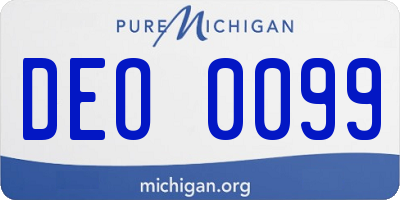 MI license plate DEO0099