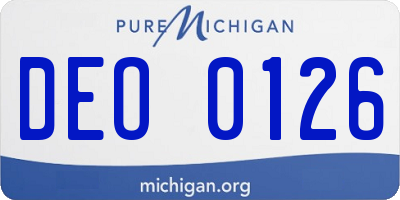 MI license plate DEO0126