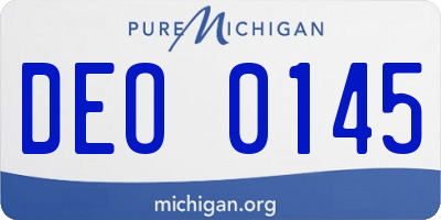 MI license plate DEO0145