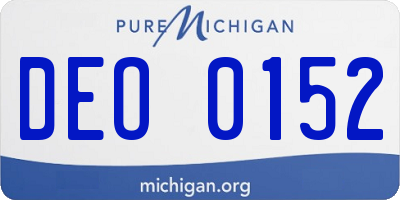 MI license plate DEO0152