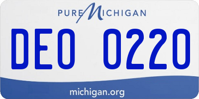 MI license plate DEO0220