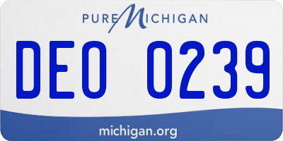 MI license plate DEO0239