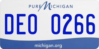 MI license plate DEO0266