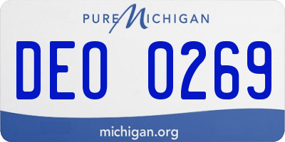 MI license plate DEO0269