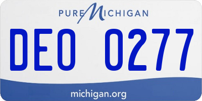 MI license plate DEO0277