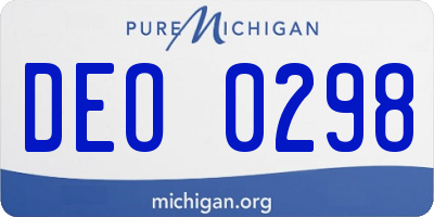 MI license plate DEO0298