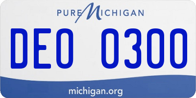 MI license plate DEO0300