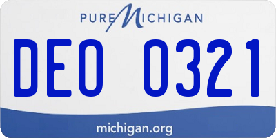 MI license plate DEO0321