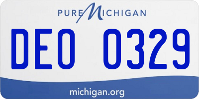 MI license plate DEO0329