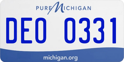 MI license plate DEO0331