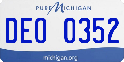 MI license plate DEO0352
