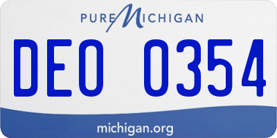 MI license plate DEO0354