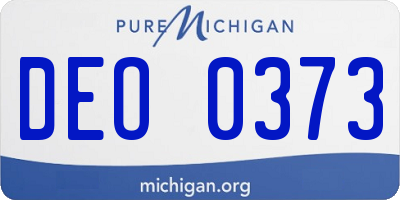 MI license plate DEO0373