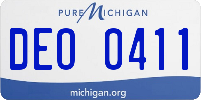MI license plate DEO0411