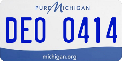 MI license plate DEO0414