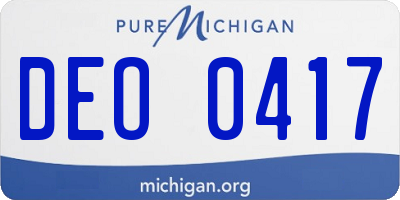 MI license plate DEO0417