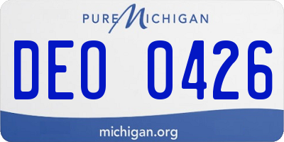 MI license plate DEO0426