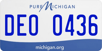MI license plate DEO0436