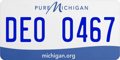 MI license plate DEO0467
