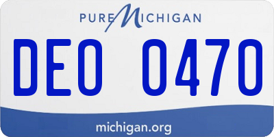 MI license plate DEO0470