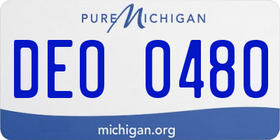 MI license plate DEO0480