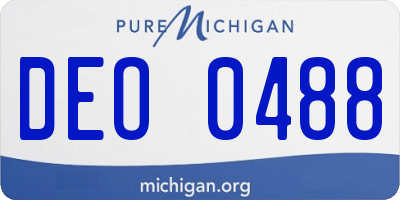 MI license plate DEO0488