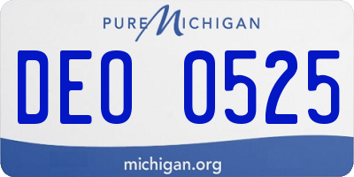 MI license plate DEO0525
