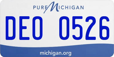 MI license plate DEO0526