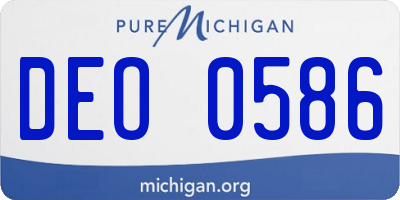 MI license plate DEO0586