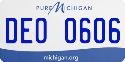 MI license plate DEO0606