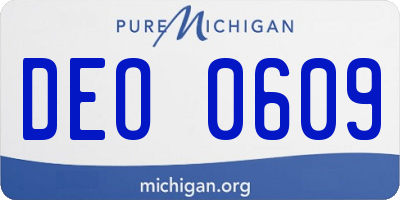 MI license plate DEO0609