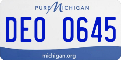 MI license plate DEO0645