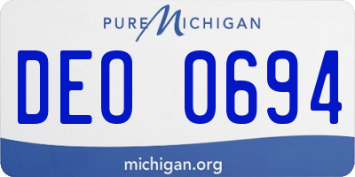 MI license plate DEO0694