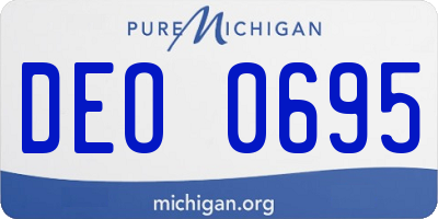 MI license plate DEO0695