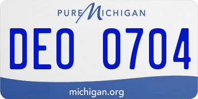 MI license plate DEO0704