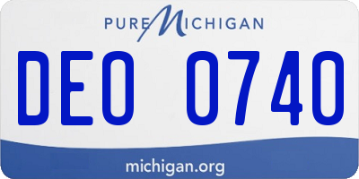 MI license plate DEO0740