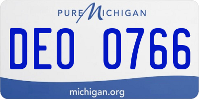 MI license plate DEO0766