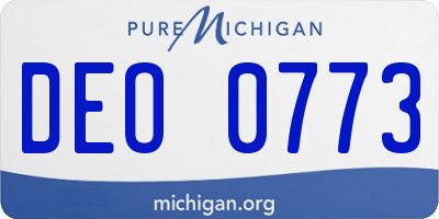 MI license plate DEO0773